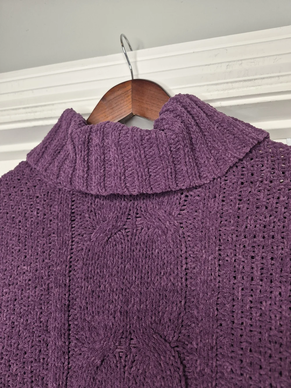 Seven7 Purple Cowl Neck Sweater Large